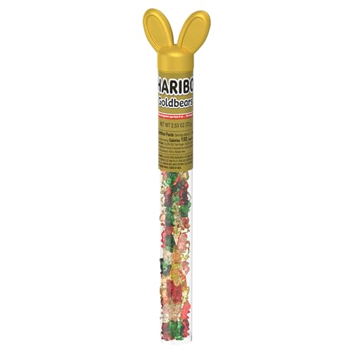 Haribo Gummi Candy | Easter Limited Edition | Goldbears in a Bunny Tube | Original Flavors, 2.5 oz.