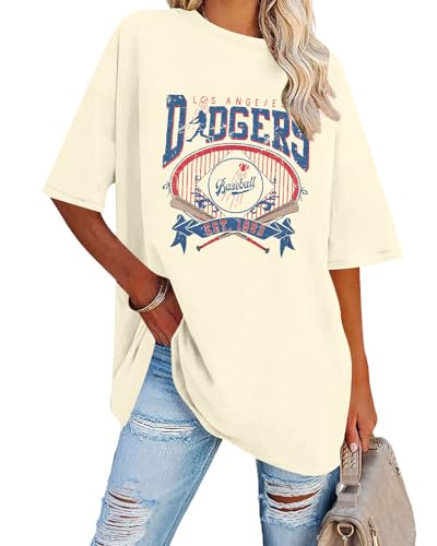 Baseball Shirts for Women Oversized Baseball Fan Shirt Baseball Mama Casual Short Sleeve Shirt